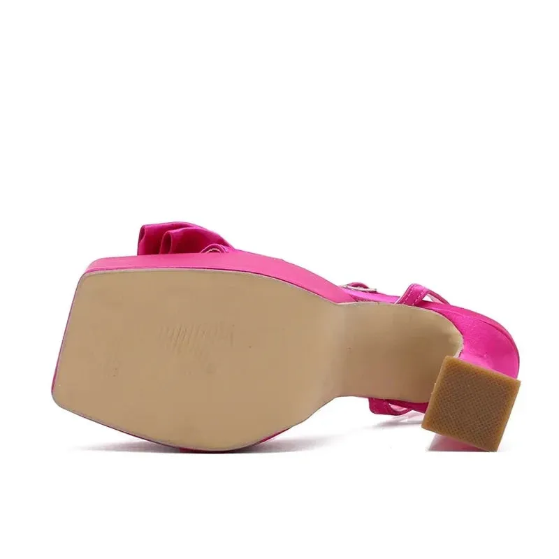 Bowknot ankle strap Ultra High Heel sandals